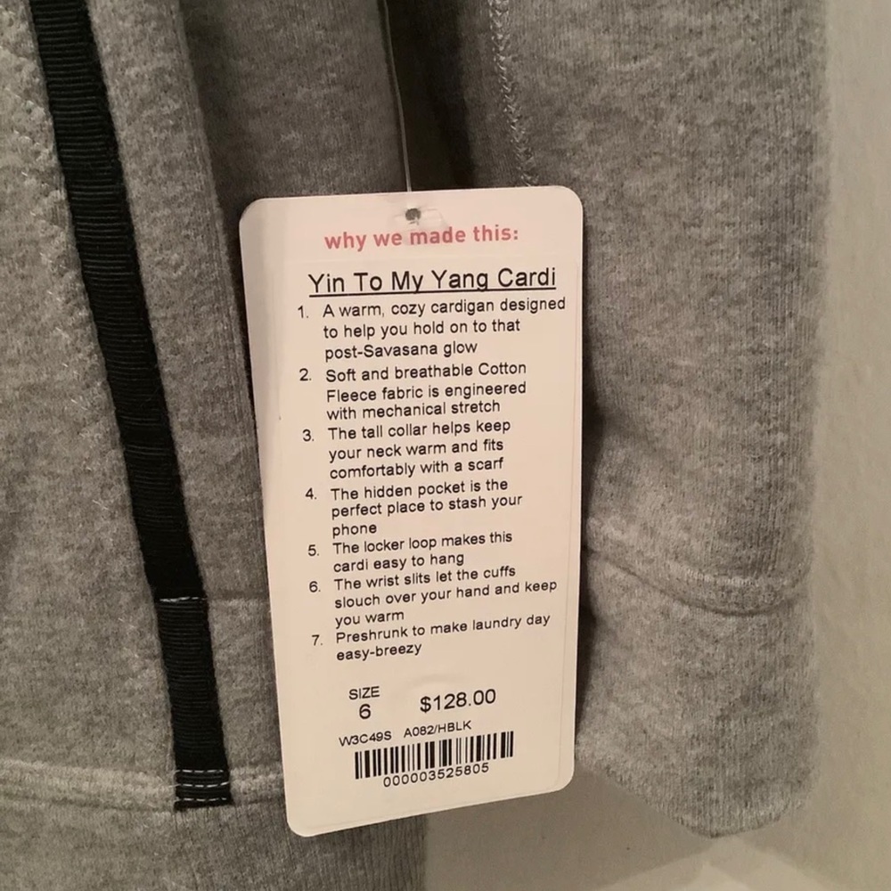 Lululemon Yin To My Yang Cardi Gray Sweatshirt Jacket - Picture 5 of 11